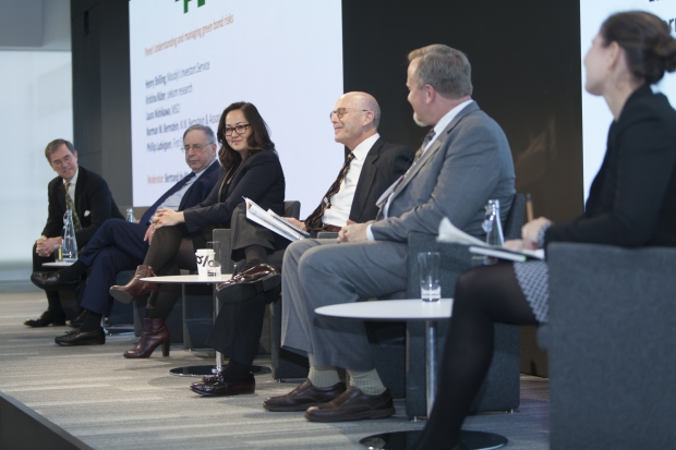 L - R: Bertrand de Mazières, European Investment Bank; Norman W. Bernstein, N.W. Bernstein & Associates; Laura Nishikawa, MSCI; Henry Shilling, Moody's Investors Service; Phillip Ludvigsen, First Environment; Kristina Rüter, Oekom Research